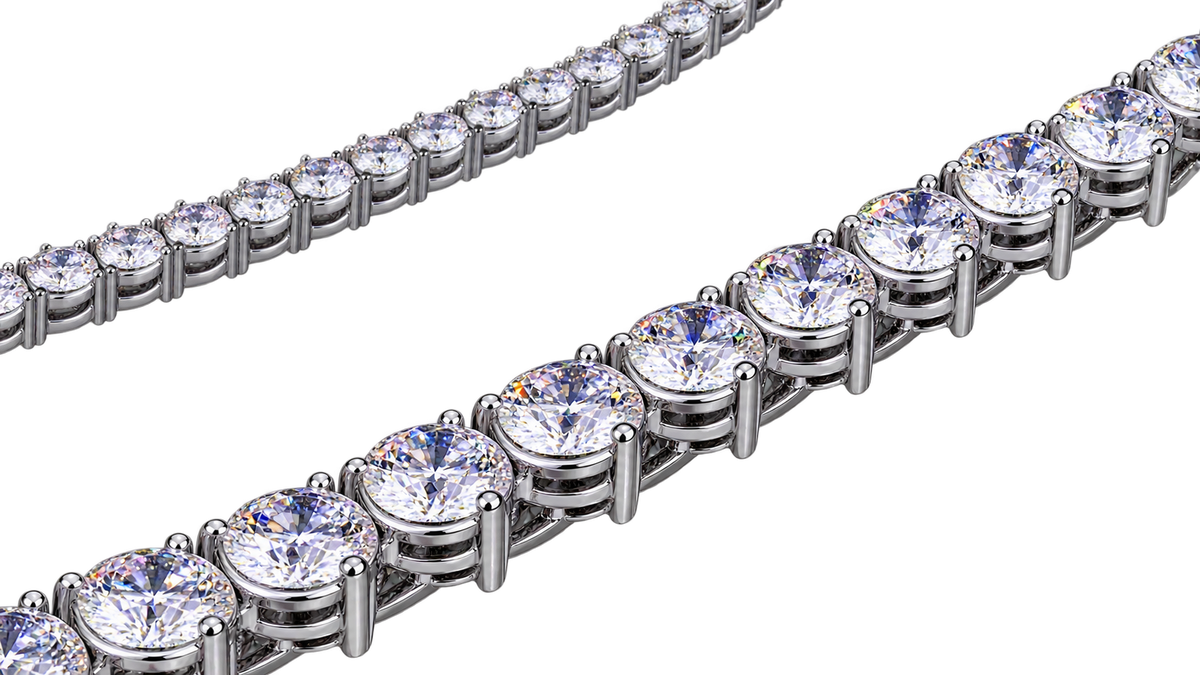 Round Brilliant Cut Lab Grown Diamond Tennis Necklace 32.00 CT