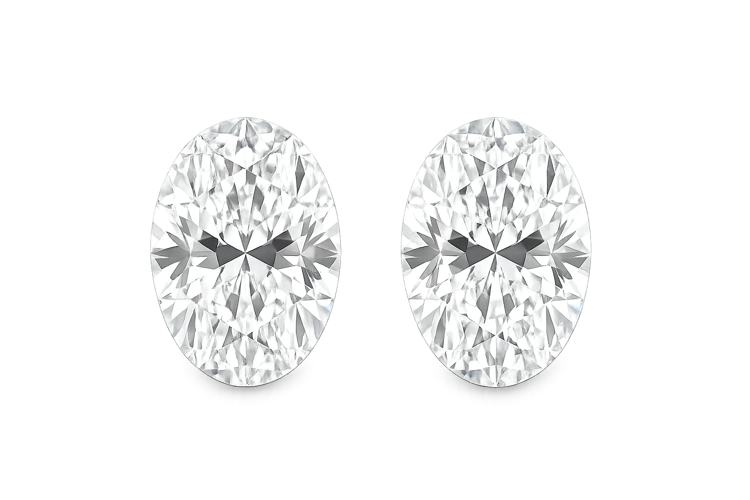 Oval Cut Matching Pair Lab Grown Diamond 1 CT (TDW 2CT)