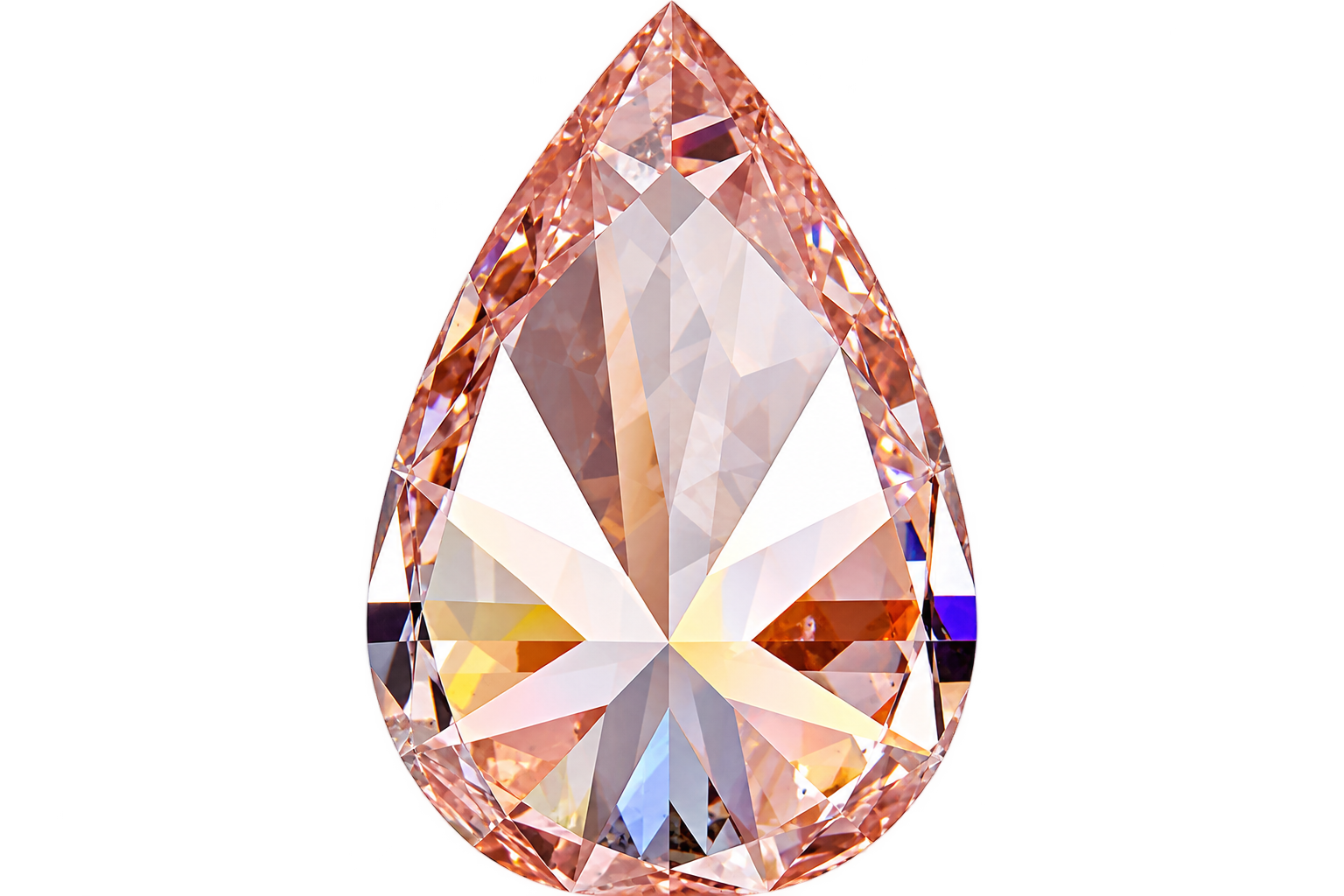 Pear Cut Lab Grown Fancy Vivid Pink Diamond 3 CT