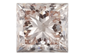 A single princess-cut radiant diamond shown in a top-down view against a solid white background.