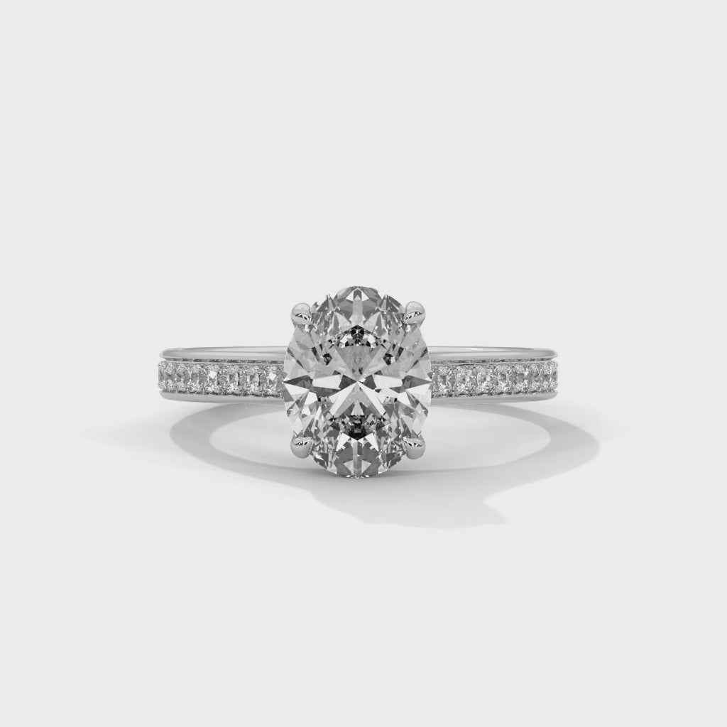 Oval Brilliant Pavé Cathedral Engagement Ring