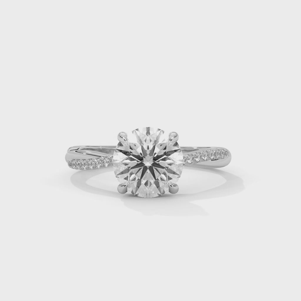 Round Brilliant Solitaire Twisted Engagement Ring