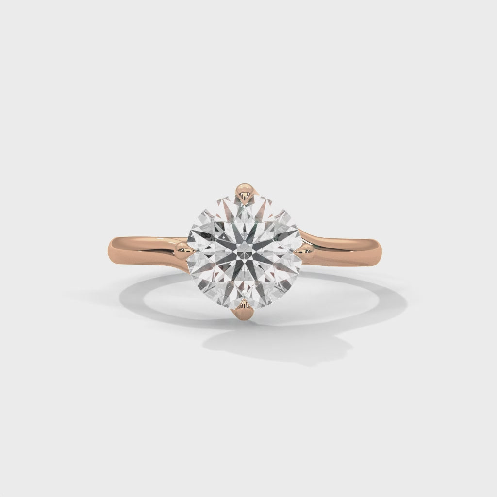Round Lab Grown Diamond Solitaire Crossover Ring