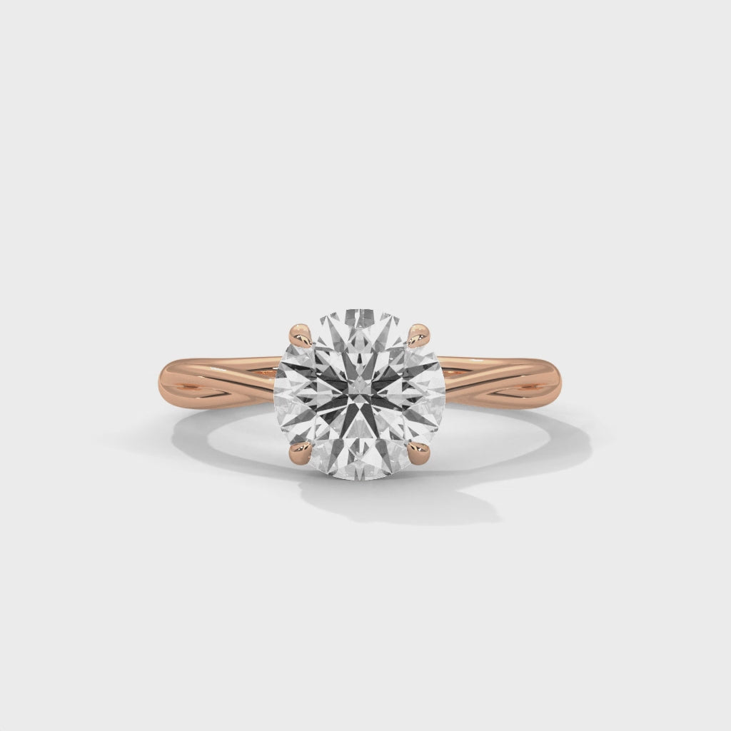 Twisted Solitaire Round Diamond Engagement Ring