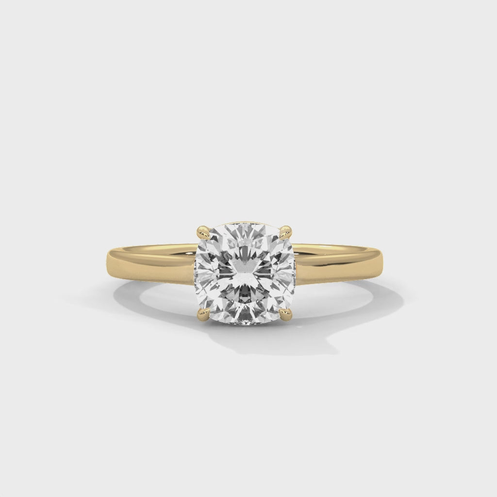 Cushion Square Cathedral Solitaire Engagement Ring