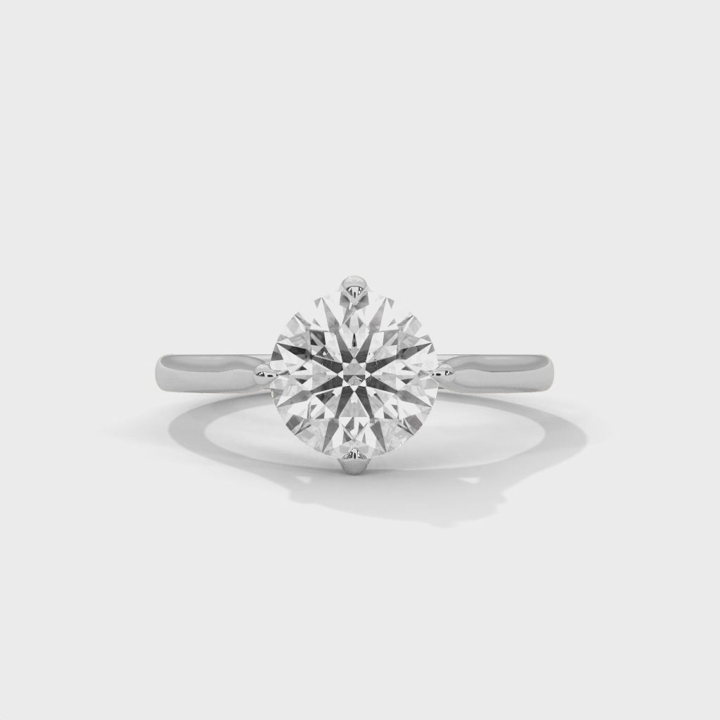 Round Brilliant Solitaire Crossover Engagement Ring