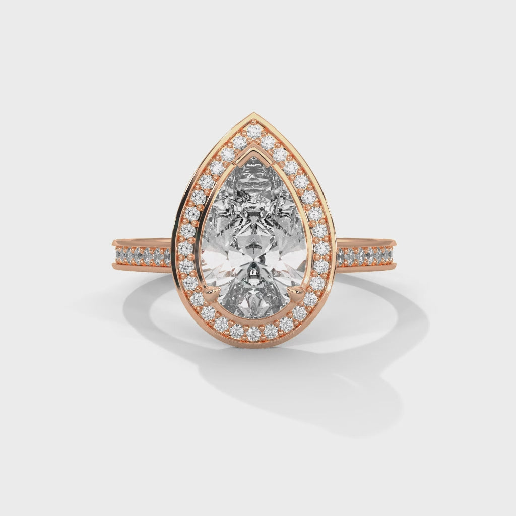 Pear Halo Engagement Ring