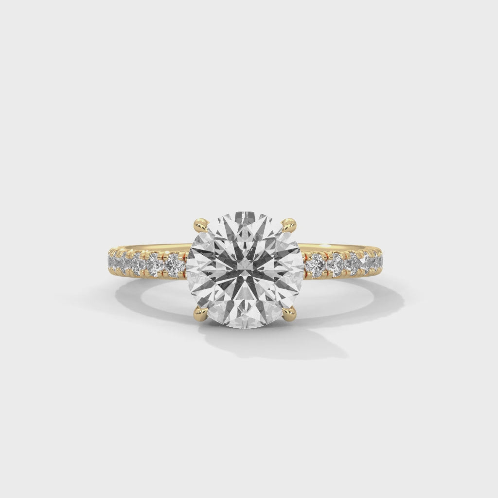 Round Solitaire Hidden Halo Engagement Ring