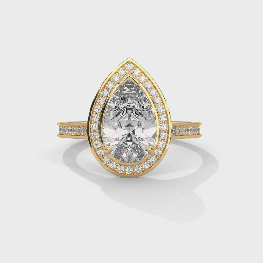Pear Halo Engagement Ring