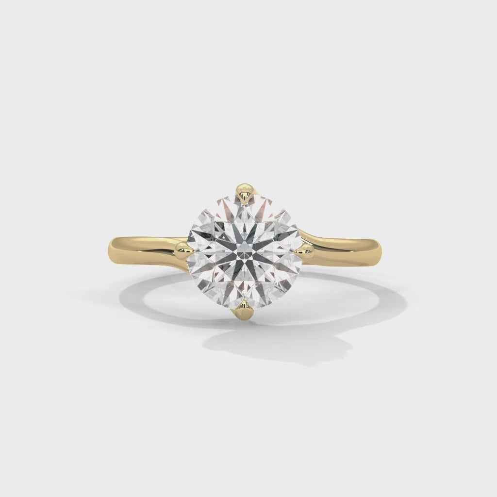 Round Lab Grown Diamond Solitaire Crossover Ring