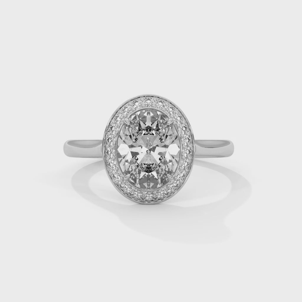 Oval Halo Cathedral Engagement Ring