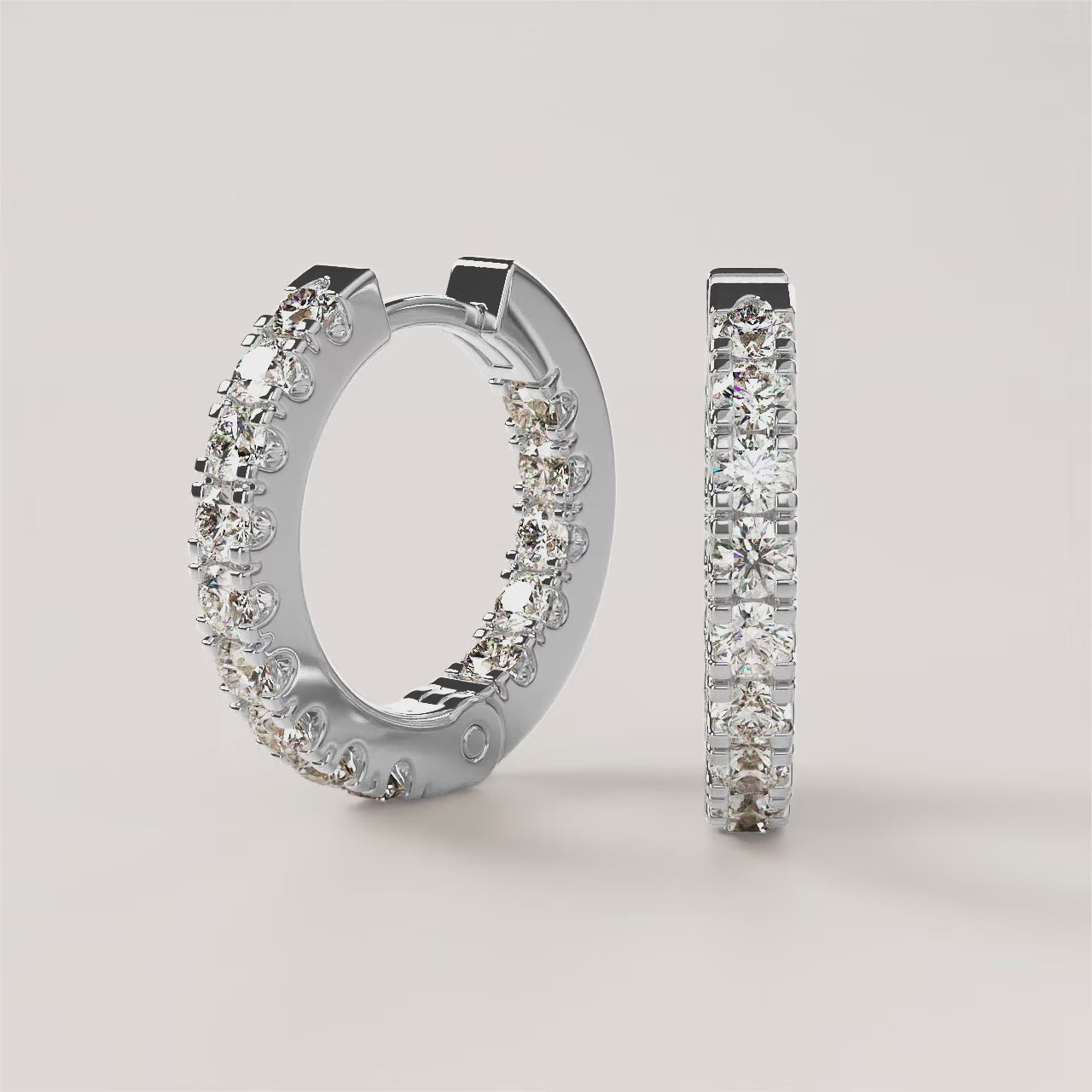 Round Lab Grown Diamond Hoop Earrings