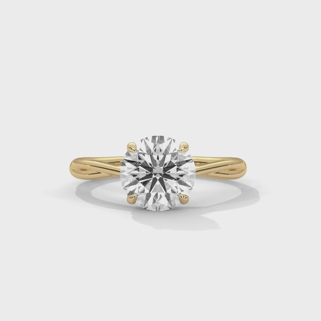 Twisted Solitaire Round Diamond Engagement Ring