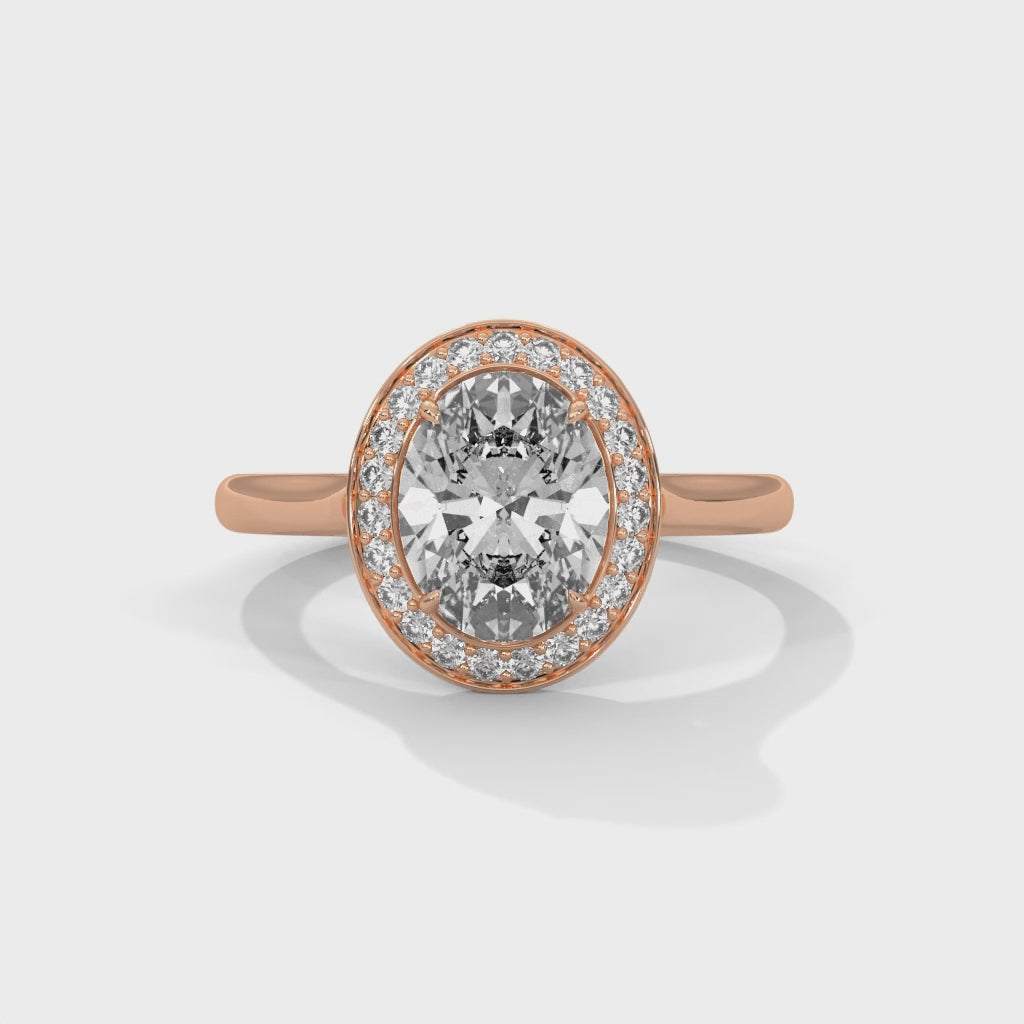 Oval Halo Cathedral Engagement Ring