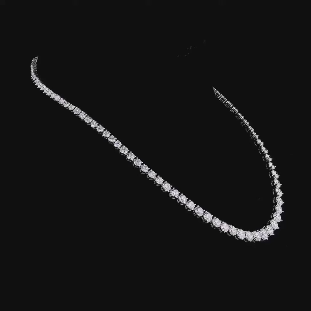 Round Brilliant Cut Lab Grown Diamond Tennis Necklace 32.00 CT