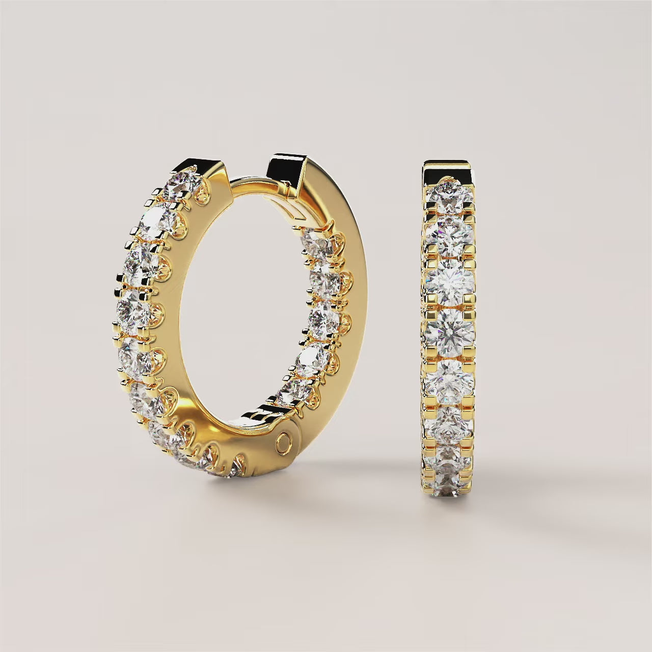 Round Lab Grown Diamond Hoop Earrings