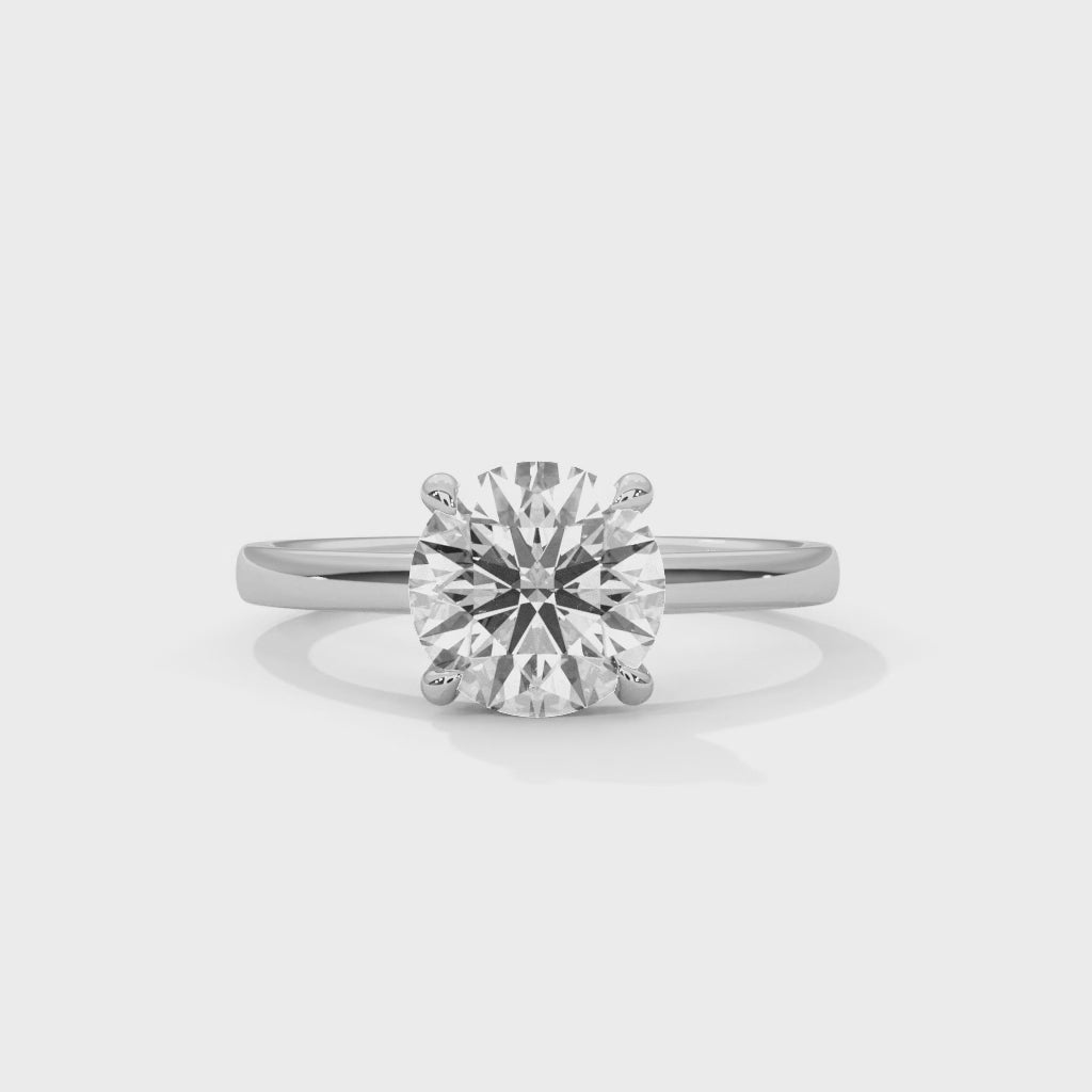 Round Lab Grown Diamond Solitaire Engagement Ring