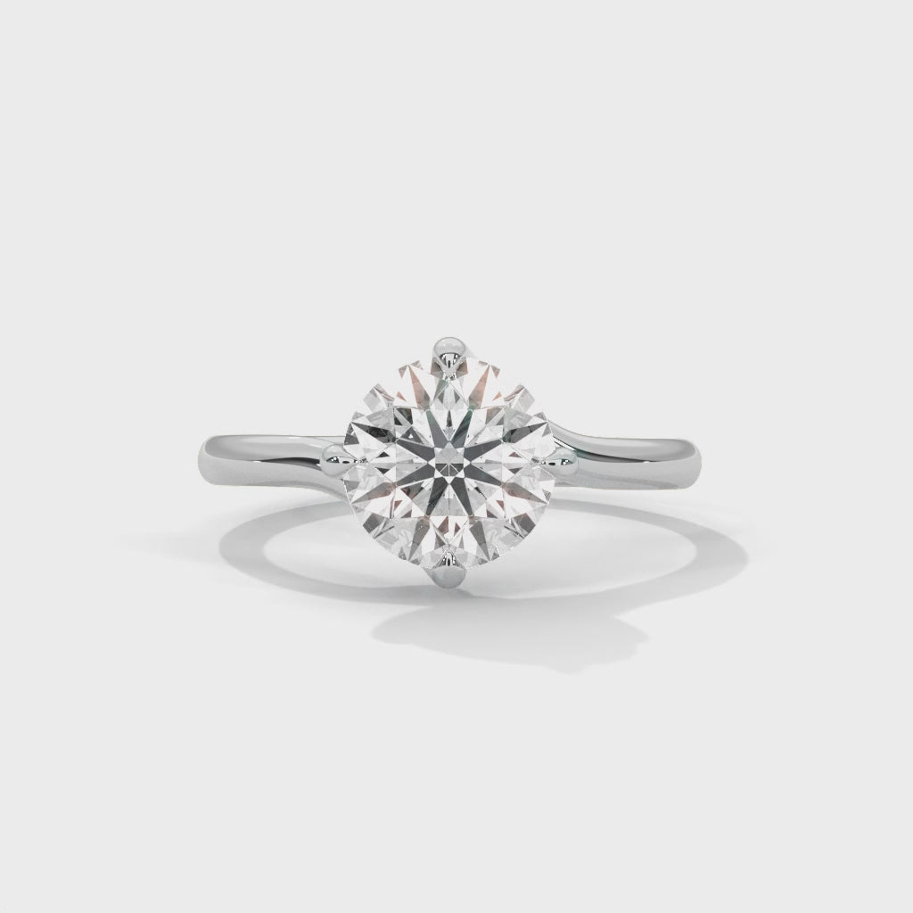 Round Lab Grown Diamond Solitaire Crossover Ring