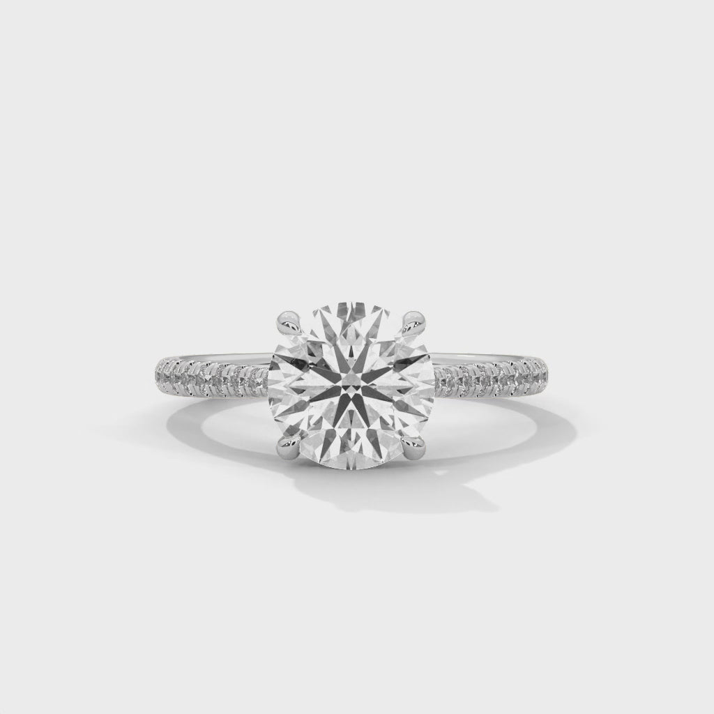 Round Brilliant Pavé Solitaire Engagement Ring