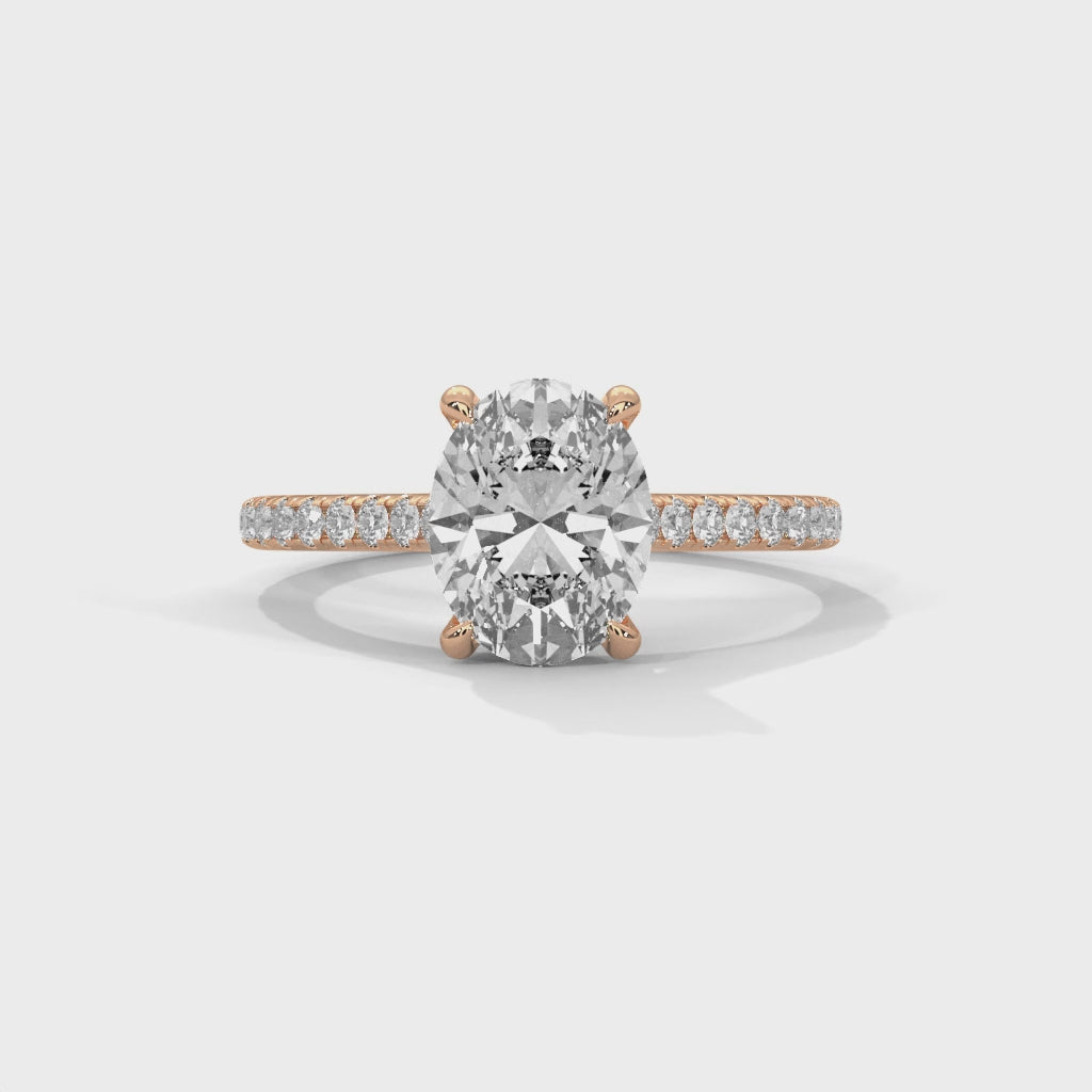 Oval Solitaire Diamond Engagement Ring