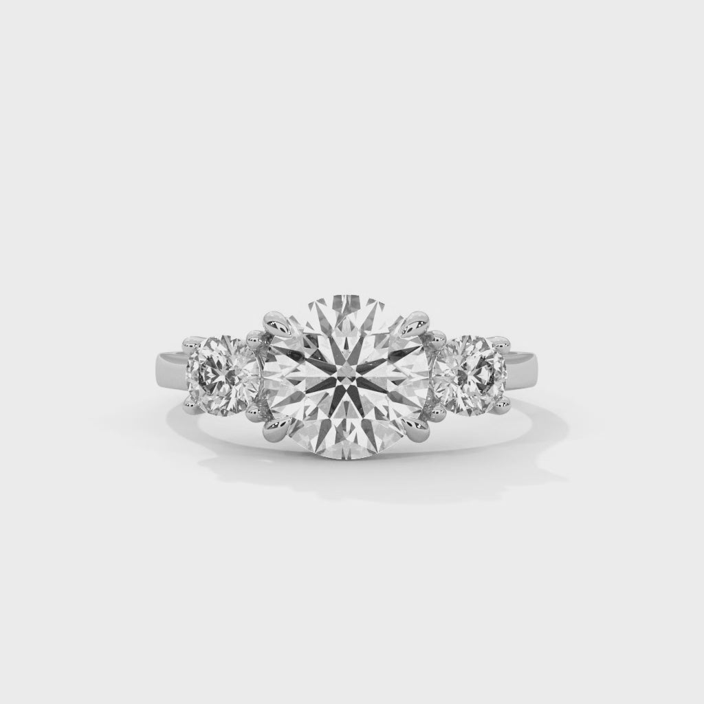 Three-Stone Round Diamond Engagement Ring