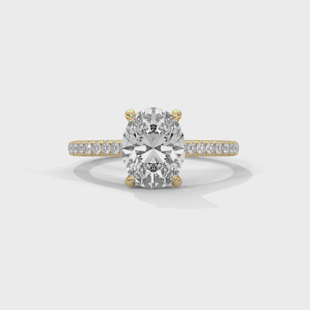 Oval Solitaire Diamond Engagement Ring