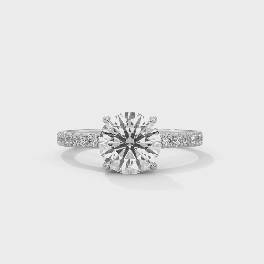 Round Solitaire Hidden Halo Engagement Ring