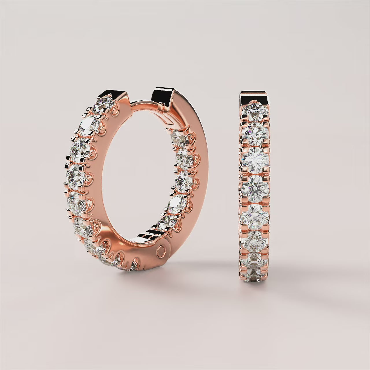 Round Lab Grown Diamond Hoop Earrings