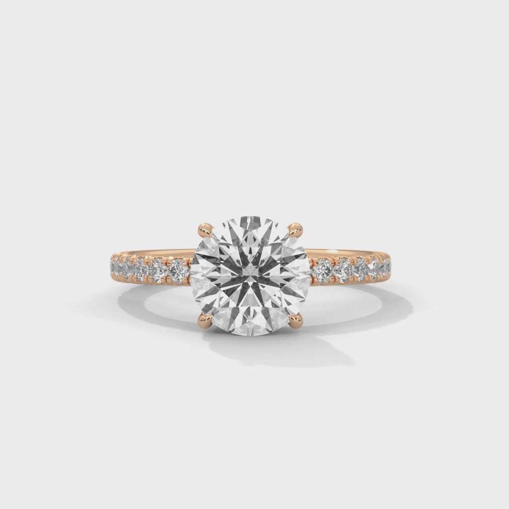 Round Solitaire Hidden Halo Engagement Ring