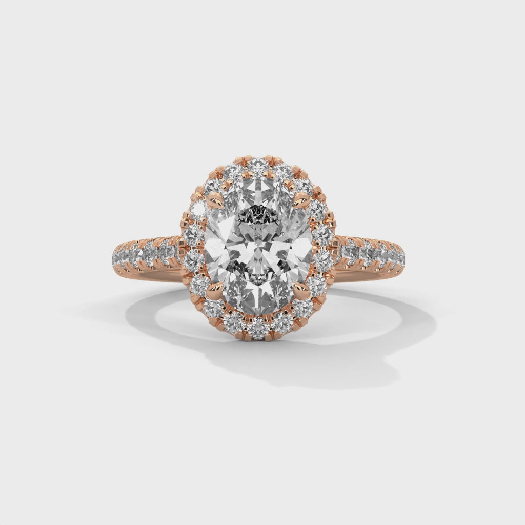 Oval Halo Cathedral Engagement Ring