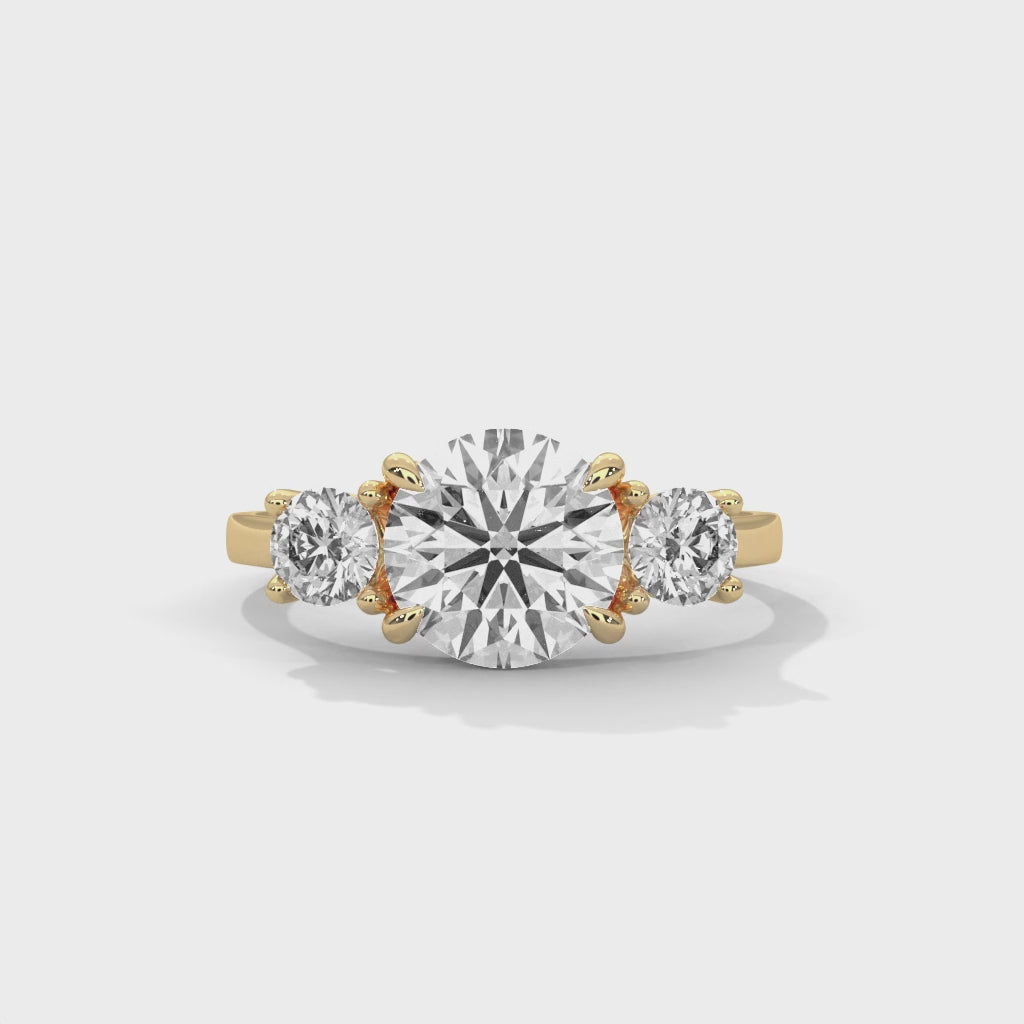 Three-Stone Round Diamond Engagement Ring