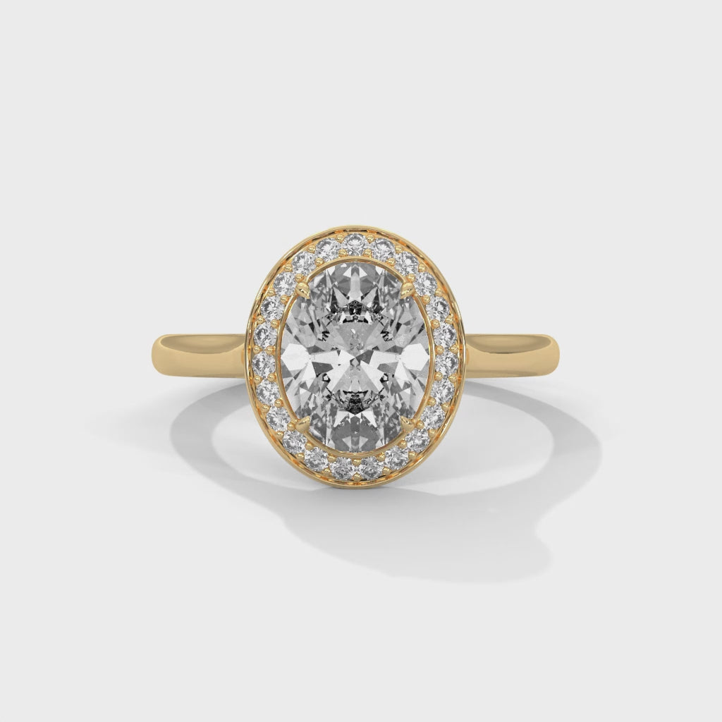 Oval Halo Cathedral Engagement Ring