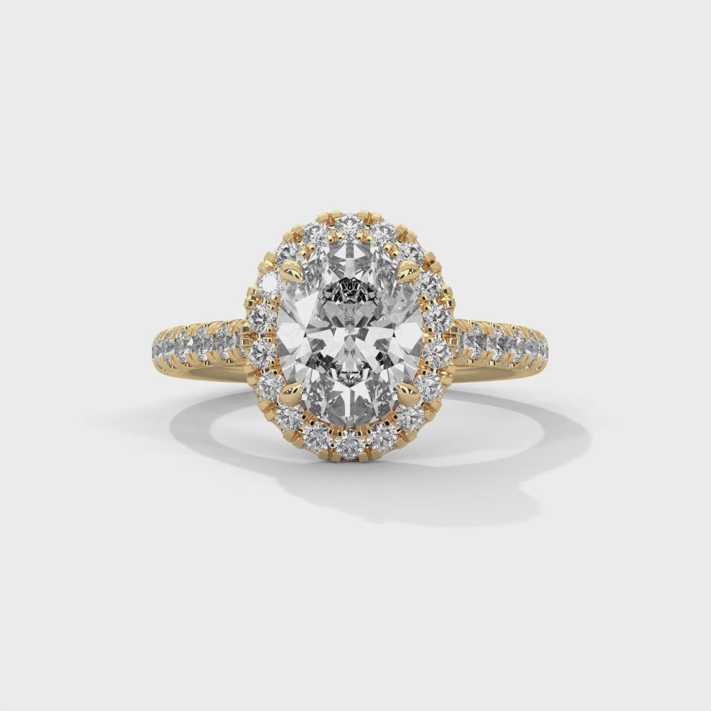 Oval Halo Cathedral Engagement Ring