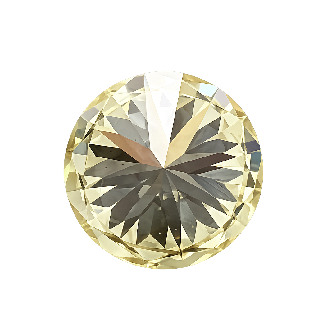 Round Cut Lab Grown Fancy Yellow Diamond 1 CT